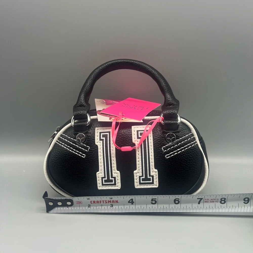 Paris Hilton varsity mini bowler bag purse